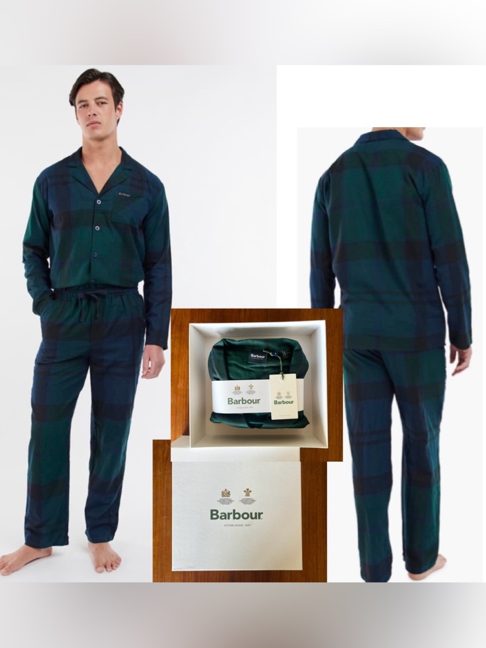 Barbour Mens Large Scale Laith Blackwatch Tartan Pajama Set S Father’s Day Gift